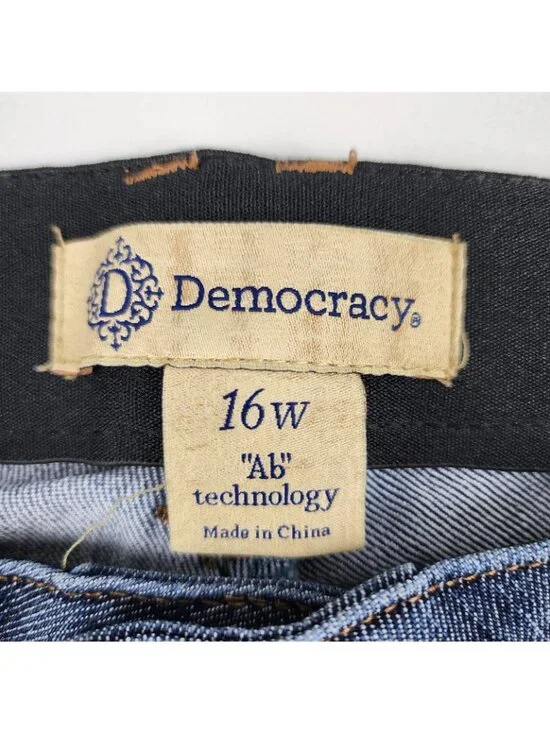 Democracy Jeans Women 16W Blue AB Technology Skyrise Frayed Hem Denim (33x25) - Picture 4 of 11